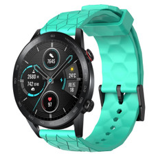 For Honor MagicWatch2 42mm 20mm Football Pattern Solid Color Silicone Watch Band(Teal) For Honor MagicWatch2 42mm 20mm Football Pattern Solid Color Silicone Watch Band(Teal)