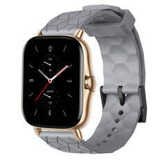 For Amazfit GTS 2 20mm Football Pattern Solid Color Silicone Watch Band(Grey)