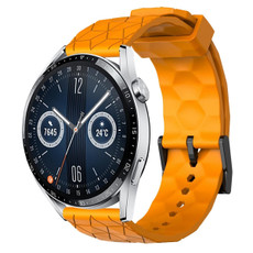 For Huawei Watch GT3 46mm 22mm Football Pattern Solid Color Silicone Watch Band(Yellow)