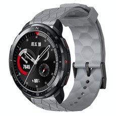 For Honor Watch GS Pro 22mm Football Pattern Solid Color Silicone Watch Band(Grey)