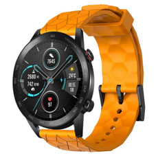 For Honor MagicWatch2 42mm 20mm Football Pattern Solid Color Silicone Watch Band(Yellow) For Honor MagicWatch2 42mm 20mm Football Pattern Solid Color Silicone Watch Band(Yellow)