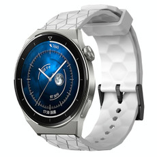For Huawei Watch GT3 Pro 43mm 20mm Football Pattern Solid Color Silicone Watch Band(White) For Huawei Watch GT3 Pro 43mm 20mm Football Pattern Solid Color Silicone Watch Band(White)