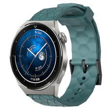 For Huawei Watch GT3 Pro 43mm 20mm Football Pattern Solid Color Silicone Watch Band(Rock Cyan) For Huawei Watch GT3 Pro 43mm 20mm Football Pattern Solid Color Silicone Watch Band(Rock Cyan)