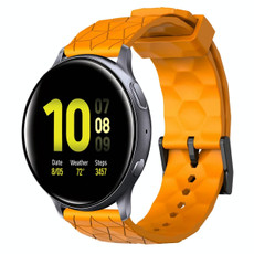 For Samsung Galaxy Watch Active 2 44mm 20mm Football Pattern Solid Color Silicone Watch Band(Yellow) For Samsung Galaxy Watch Active 2 44mm 20mm Football Pattern Solid Color Silicone Watch Band(Yellow)