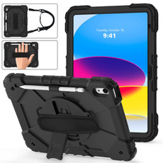 For iPad 10th Gen 10.9 2022 Contrast Color Robot Shockproof Silicon + PC Tablet Protective Case(Black)