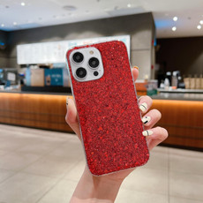 For iPhone 13 Glitter Sequins Epoxy TPU Phone Case(Red)