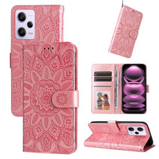 For Xiaomi Redmi Note 12 Pro+ China Embossed Sunflower Leather Phone Case(Pink) For Xiaomi Redmi Note 12 Pro+ China Embossed Sunflower Leather Phone Case(Pink)
