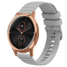 For Garminmove Luxe 20mm Wavy Dot Pattern Solid Color Silicone Watch Band(Grey)