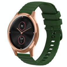 For Garminmove Luxe 20mm Wavy Dot Pattern Solid Color Silicone Watch Band(Army Green)