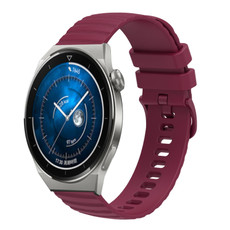 For Huawei Watch GT3 Pro 46mm 22mm Wavy Dot Pattern Solid Color Silicone Watch Band(Wine Red) For Huawei Watch GT3 Pro 46mm 22mm Wavy Dot Pattern Solid Color Silicone Watch Band(Wine Red)