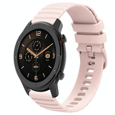 For Amazfit GTR 42MM 20mm Wavy Dot Pattern Solid Color Silicone Watch Band(Pink)