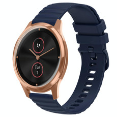 For Garminmove Luxe 20mm Wavy Dot Pattern Solid Color Silicone Watch Band(Navy Blue)