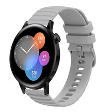 For Huawei Watch GT3 46mm 22mm Wavy Dot Pattern Solid Color Silicone Watch Band(Grey) For Huawei Watch GT3 46mm 22mm Wavy Dot Pattern Solid Color Silicone Watch Band(Grey)
