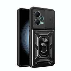 For Xiaomi Redmi Note 12 5G Global / Poco X5 Sliding Camera Design TPU + PC Phone Case(Black)