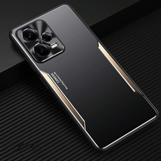 For Xiaomi Redmi Note 12 China Blade Series TPU + Titanium Alloy Phone Case(Black Gold)