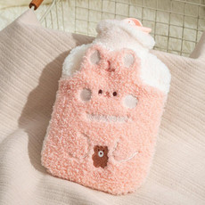 ZS103 Cartoon Plush Water-filled Explosion-proof Hot Water Bags, Spec: Intervened Pink(1000ml)