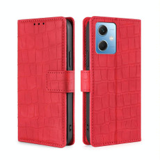 For Xiaomi Redmi Note 12 China Skin Feel Crocodile Magnetic Clasp Leather Phone Case(Red) For Xiaomi Redmi Note 12 China Skin Feel Crocodile Magnetic Clasp Leather Phone Case(Red)