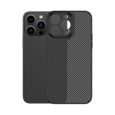 For iPhone 14 Pro Max Honeycomb Hollow Heat Dissipation Phone Case(Black)