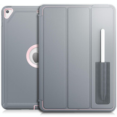 For iPad 10.2 2021 / 2020 / 2019 / Air 10.5 2019 3-Fold Amor Shockproof Smart Tablet Case(Grey Pink)