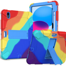 For iPad 10th Gen 10.9 2022 Two-Color Robot Shockproof Silicone + PC Protective Tablet Case(Colorful + Blue)