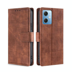 For Xiaomi Redmi Note 12 China Skin Feel Crocodile Magnetic Clasp Leather Phone Case(Brown) For Xiaomi Redmi Note 12 China Skin Feel Crocodile Magnetic Clasp Leather Phone Case(Brown)