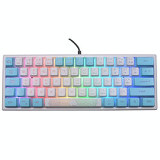 ZIYOULANG K61 62 Keys Game RGB Lighting Notebook Wired Keyboard, Cable Length: 1.5m(White Blue)