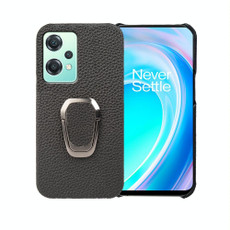 For OnePlus Nord CE 2 Lite 5G Ring Holder Litchi Texture Genuine Leather Phone Case(Black) For OnePlus Nord CE 2 Lite 5G Ring Holder Litchi Texture Genuine Leather Phone Case(Black)
