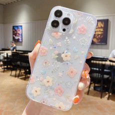 For iPhone 14 Fresh Small Floral Epoxy TPU Phone Case(D02)