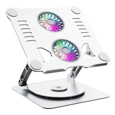 R- JUST HZ13-1 Rotating Foldable Multi-Angle Aluminum Alloy Laptop Fan Bracket (Silver)