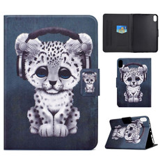 For iPad 10th Gen 10.9 2022 Electric Pressed Colored Drawing Smart Leather Tablet Case(Music Leopard)