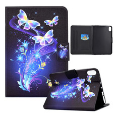 For iPad 10th Gen 10.9 2022 Electric Pressed Colored Drawing Smart Leather Tablet Case(Butterflies Flower)