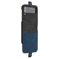 For Samsung Galaxy Z Flip 4 5G Side Buckle Double Fold Leather Phone Case(Royal Blue)