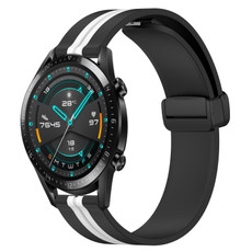 For Huawei Watch GT2 42mm 20mm Folding Magnetic Clasp Silicone Watch Band(Black+White) For Huawei Watch GT2 42mm 20mm Folding Magnetic Clasp Silicone Watch Band(Black+White)