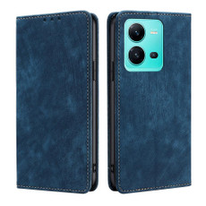 For vivo V25 5G/V25e 5G RFID Anti-theft Brush Magnetic Leather Phone Case(Blue) For vivo V25 5G/V25e 5G RFID Anti-theft Brush Magnetic Leather Phone Case(Blue)