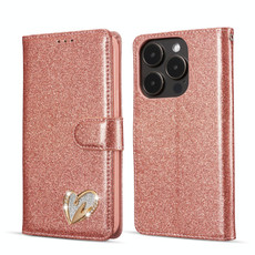 For iPhone 14 Pro Max Glitter Powder Love Leather Phone Case(Pink) For iPhone 14 Pro Max Glitter Powder Love Leather Phone Case(Pink)