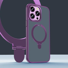 For iPhone 14 Plus Yadun Holder Magsefe Phone Case(Purple) For iPhone 14 Plus Yadun Holder Magsefe Phone Case(Purple)