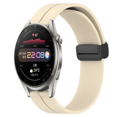 For Huawei Watch 3 Pro 22mm Solid Color Magnetic Clasp Silicone Watch Band(Beige) For Huawei Watch 3 Pro 22mm Solid Color Magnetic Clasp Silicone Watch Band(Beige)