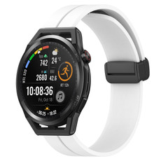 For Huawei Watch GT Runner 22mm Solid Color Magnetic Clasp Silicone Watch Band(White)