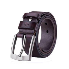 BULL CAPTAIN 01 Pin Buckle Thickened Cowhide Wear-Resistant Belt, Length: 115cm (Smooth Brown)