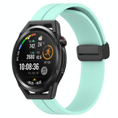 For Huawei Watch GT Runner 22mm Solid Color Magnetic Clasp Silicone Watch Band(Teal)