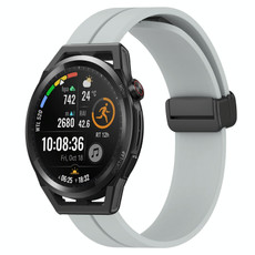 For Huawei Watch GT Runner 22mm Solid Color Magnetic Clasp Silicone Watch Band(Grey)