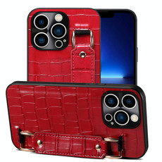 For iPhone 13 Pro Crocodile Wristband Wallet Leather Back Cover Phone Case(Red) For iPhone 13 Pro Crocodile Wristband Wallet Leather Back Cover Phone Case(Red)
