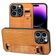 For iPhone 14 Pro Max Crocodile Wristband Wallet Leather Back Cover Phone Case(Brown) For iPhone 14 Pro Max Crocodile Wristband Wallet Leather Back Cover Phone Case(Brown)