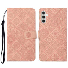 For Samsung Galaxy A14 5G Ethnic Style Embossed Pattern Leather Phone Case(Pink)