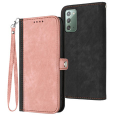 For Samsung Galaxy Note20 Side Buckle Double Fold Hand Strap Leather Phone Case(Pink) For Samsung Galaxy Note20 Side Buckle Double Fold Hand Strap Leather Phone Case(Pink)
