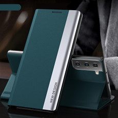 For Samsung Galaxy S23 5G Side Electroplated Adsorption Leather Phone Case(Green) For Samsung Galaxy S23 5G Side Electroplated Adsorption Leather Phone Case(Green)