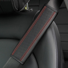 Fiber Leather Embossed Car Seat Belt Shoulder Cover Protector 6.5X23cm(Black Red) Fiber Leather Embossed Car Seat Belt Shoulder Cover Protector 6.5X23cm(Black Red)