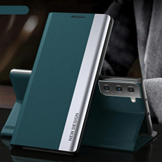 For Samsung Galaxy S23+ 5G Side Electroplated Adsorption Leather Phone Case(Green) For Samsung Galaxy S23+ 5G Side Electroplated Adsorption Leather Phone Case(Green)