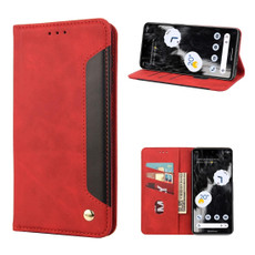 For Google Pixel 7 5G Skin Feel Splicing Leather Phone Case(Red) For Google Pixel 7 5G Skin Feel Splicing Leather Phone Case(Red)