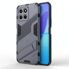 For Honor X8 5G Punk Armor PC + TPU Phone Case with Holder(Grey)